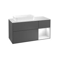 Тумба под раковину Villeroy & Boch Finion 1200х501 мм F691GFGK матовый антрацит/белый глянцевый