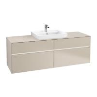 Тумба под раковину Villeroy & Boch Collaro 1600х500 мм с подсветкой C025L0VK мягкий серый