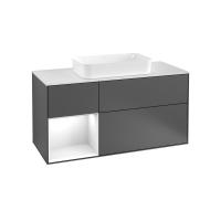 Тумба под раковину Villeroy & Boch Finion 1200х501 мм F701GFGK матовый антрацит/белый глянцевый