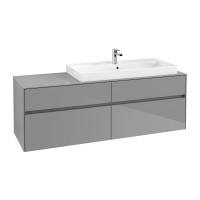 Тумба под раковину Villeroy & Boch Collaro 1600х500 мм C03000FP серый глянцевый