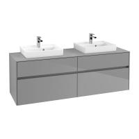 Тумба под раковину Villeroy & Boch Collaro 1600х500 мм C02100FP серый глянцевый