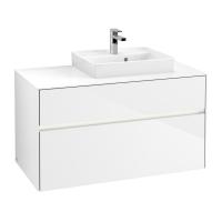 Тумба под раковину Villeroy & Boch Collaro 1000х500 мм с подсветкой C015L0DH белый глянцевый