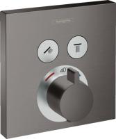 Термостат Hansgrohe ShowerSelect (внешняя часть для 2 потребителей) 15763340 шлифованный чёрный хром