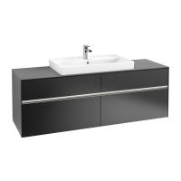 Тумба под раковину Villeroy & Boch Collaro 1600х500 мм с подсветкой C028L0PD чёрный матовый
