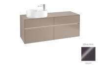 Тумба под раковину Villeroy & Boch Collaro 1400х500 мм с подсветкой C062L0FP серый глянцевый