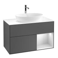 Тумба под раковину Villeroy & Boch Finion 1000х501 мм F781MTGK матовый антрацит/белый матовый