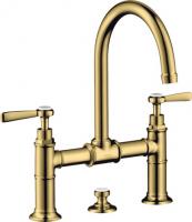 Смеситель для раковины Axor Montreux 220 ComfortZone на 2 отверстия 16511990 полированное золото