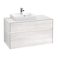 Тумба под раковину Villeroy & Boch Collaro 1000х500 мм с подсветкой C014L0E8 белое дерево