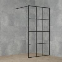 Душевая перегородка Paini 100x195 рисунок решетка PAINI-WalkIN100G чёрный/прозрачный