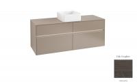 Тумба под раковину Villeroy & Boch Collaro 1400х500 мм с подсветкой C045L0FQ дуб графитовый