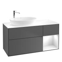 Тумба под раковину Villeroy & Boch Finion 1200х501 мм F931GFGK матовый антрацит/белый глянцевый
