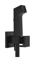 Гигиенический душ Hansgrohe 1jet E с запорным вентилем и шлангом 125 см 29231670 матовый чёрный