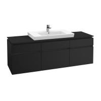 Тумба под раковину Villeroy & Boch Legato 1600х500 мм B70100PD лак чёрный матовый