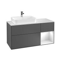 Тумба под раковину Villeroy & Boch Finion 1200х501 мм F401MTGK матовый антрацит/белый матовый