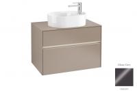 Тумба под раковину Villeroy & Boch Collaro 800х500 мм с подсветкой C053L0FP серый глянцевый