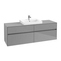 Тумба под раковину Villeroy & Boch Collaro 1600х500 мм C02500FP серый глянцевый