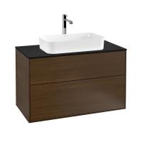 Тумба под раковину Villeroy & Boch Finion 1000х501 мм F23200GN орех/чёрный
