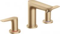 Смеситель для раковины Hansgrohe Talis E 3 отверстия, донный клапан 71733140 бронза шлифованная