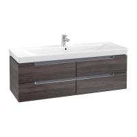 Тумба под раковину Villeroy & Boch Subway 2.0 1287х449 мм A69810FQ дуб графитовый