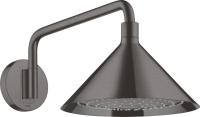 Верхний душ Axor Front 240 2jet с держателем 26021340 шлифованный чёрный хром