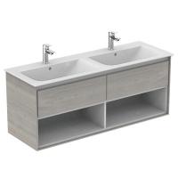 Тумба под раковину Ideal Standard Connect Air 1300x440 мм E0831PS светло-серое дерево/белый матовый