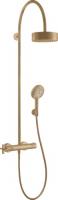 Душевая система с термостатом для душа Axor Citterio Showerpipe 180 1jet 39670140 шлифованная бронза