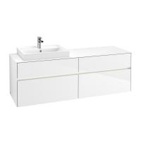 Тумба под раковину Villeroy & Boch Collaro 1600х500 мм с подсветкой C022L0DH белый глянцевый
