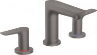 Смеситель для раковины Hansgrohe Talis E 3 отверстия, донный клапан 71733340 хром чёрный шлифованный