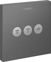 Запорный вентиль Hansgrohe ShowerSelect (внешняя часть для 3 потребителей) 15764340 шлифованный чёрный хром