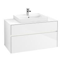 Тумба под раковину Villeroy & Boch Collaro 1000х500 мм с подсветкой C019L0DH белый глянцевый