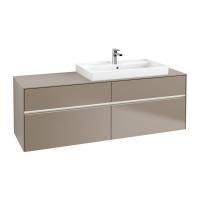 Тумба под раковину Villeroy & Boch Collaro 1600х500 мм с подсветкой C027L0VG трюфель серый