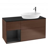 Тумба под раковину Villeroy & Boch Finion 1200х501 мм F922PDGN орех/чёрный матовый