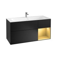 Тумба под раковину Villeroy & Boch Finion 1196х498 мм F070HFPD чёрный матовый/матовое золото