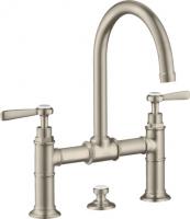 Смеситель для раковины Axor Montreux 220 ComfortZone на 2 отверстия 16511820 шлифованный никель