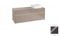 Тумба под раковину Villeroy & Boch Collaro 1400х500 мм с подсветкой C047L0FP серый глянцевый