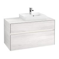 Тумба под раковину Villeroy & Boch Collaro 1000х500 мм с подсветкой C015L0E8 белое дерево