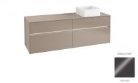 Тумба под раковину Villeroy & Boch Collaro 1600х500 мм с подсветкой C051L0FP серый глянцевый