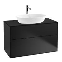 Тумба под раковину Villeroy & Boch Finion 1000х501 мм F76200PD чёрный матовый