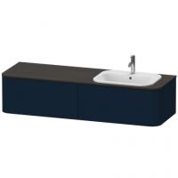 Тумба под раковину для подвесной консоли с вырезом справа Duravit Happy D.2 Plus 1600х550 мм HP4954R9898 тёмно-синий матовый