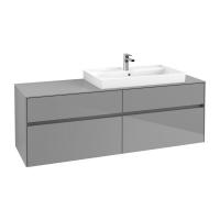 Тумба под раковину Villeroy & Boch Collaro 1600х500 мм C02700FP серый глянцевый