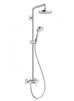 Душевая система с однорычажным смесителем для душа Hansgrohe Croma Select S Showerpipe 180 2jet 27255400 белый/хром