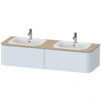 Тумба под раковину для подвесной консоли с двумя вырезами Duravit Happy D.2 Plus 1600х550 мм HP4956B9797 светло-голубой матовый