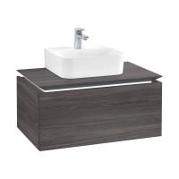 Тумба под раковину Villeroy & Boch Legato 800х500 мм с подсветкой B733L0FQ дуб графитовый