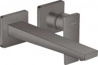 Смеситель для раковины Hansgrohe Metropol (внешняя часть) настенный, излив 22,5 см 32526340 шлифованный чёрный хром