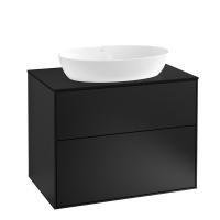Тумба под раковину Villeroy & Boch Finion 800х501 мм F99200PD чёрный матовый/чёрный