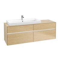 Тумба под раковину Villeroy & Boch Collaro 1600х500 мм с подсветкой C029L0VJ северный дуб