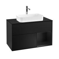 Тумба под раковину Villeroy & Boch Finion 1000х501 мм F252PDPD чёрный матовый/чёрный матовый