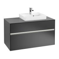 Тумба под раковину Villeroy & Boch Collaro 1000х500 мм с подсветкой C015L0PD чёрный матовый