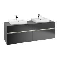 Тумба под раковину Villeroy & Boch Collaro 1600х500 мм с подсветкой C021L0PD чёрный матовый