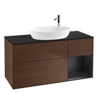 Тумба под раковину Villeroy & Boch Finion 1200х501 мм F952PDGN орех/чёрный матовый